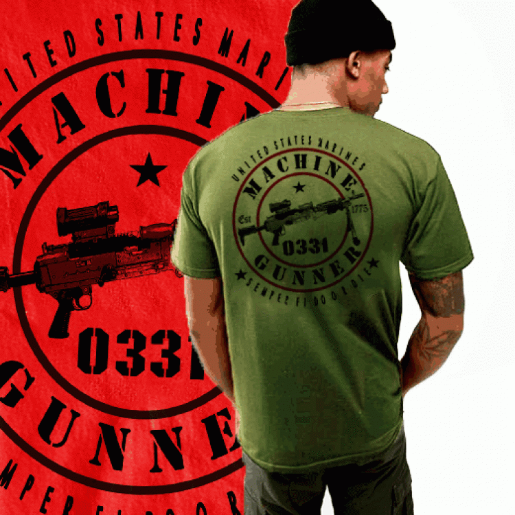 USMC Infantry 0331 Machine Gunner Devil Dog TShirt